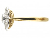 Edwardian 18ct Gold & Platinum Diamond Daisy Cluster Ring