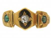 Victorian 22ct Gold Emerald & Diamond Ring