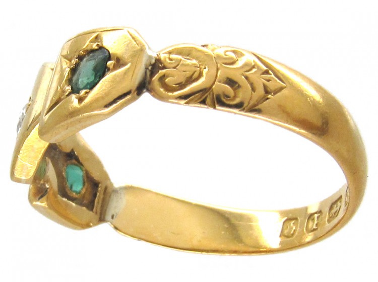 Victorian 22ct Gold Emerald & Diamond Ring