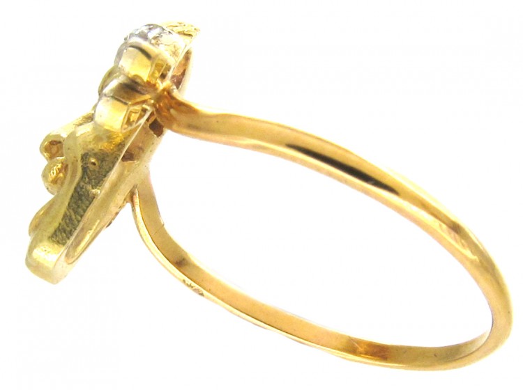 18ct Gold & Diamond Set Theatrical Mask Ring