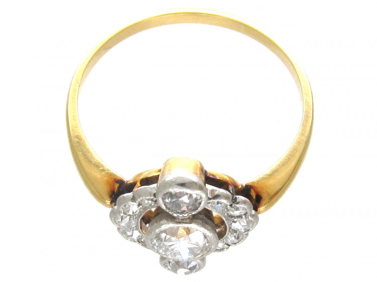 Art Deco Three Stone Diamond Cluster Ring (57/O) | The Antique ...