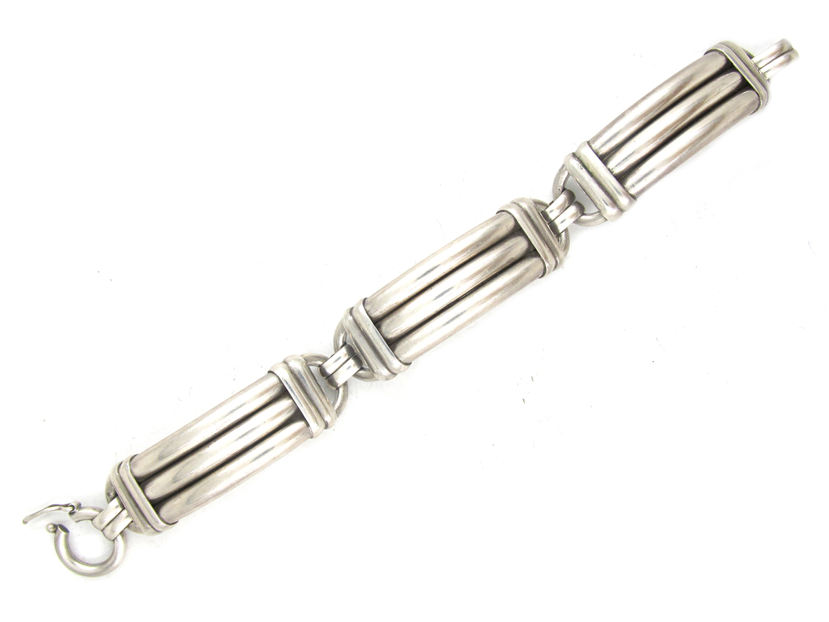 French Silver Articulated Bracelet (890F) The Antique Jewellery Company