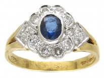 Sapphire & Diamond Cluster Ring