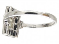 Art Deco 18ct White Gold Rectangular Onyx & Diamond Ring
