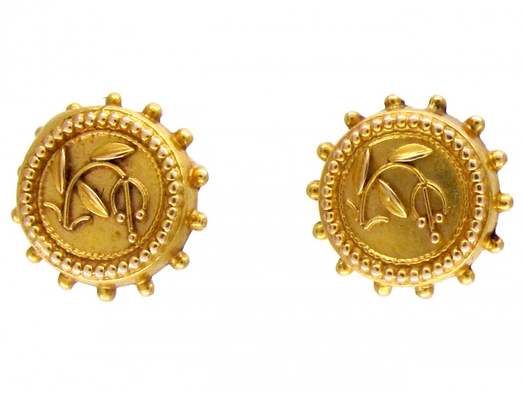 Victorian 15ct Gold Small Stud Earrings