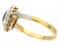 18ct Gold & Platinum Burma Sapphire & Diamond Cluster Ring