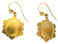 Victorian 18ct Gold Etruscan Design & Diamond Set Earrings
