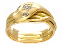 Victorian 18ct Gold & Diamond Snake Ring