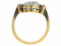Edwardian 18ct Gold & Platinum Aquamarine & Diamond Ring