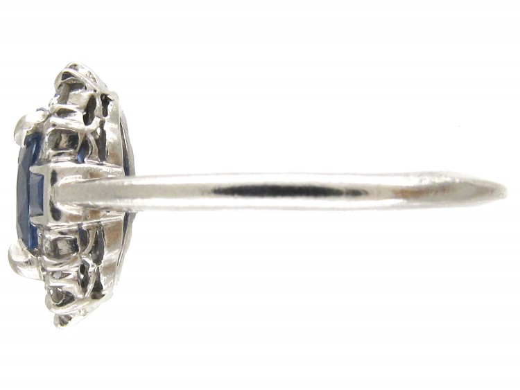 Art Deco Oval Sapphire & Diamond Ring