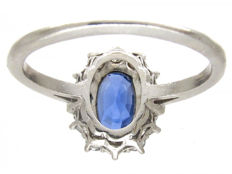 Art Deco Oval Sapphire & Diamond Ring