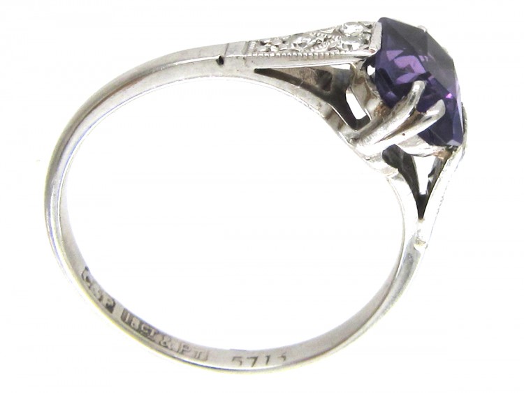 18ct & Platinum Art Deco Amethyst & Diamond Ring
