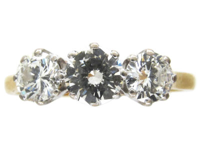 Art Deco Three Stone Diamond Ring