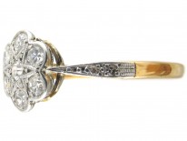 Edwardian Flower Cluster Ring with Diamond Shoulders