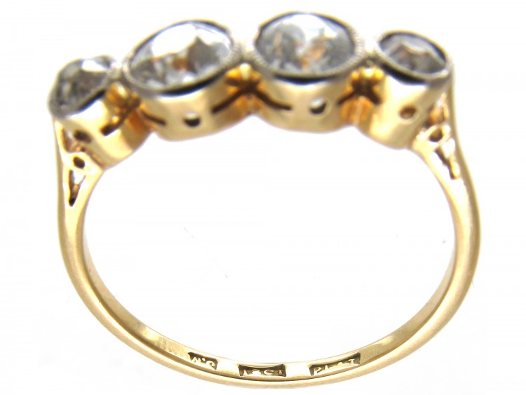 18ct & Platinum Art Deco Diamond Four Stone Ring