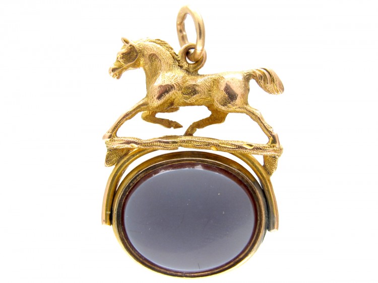 Victorian 15ct Gold Revolving Seal with Trotting Horse