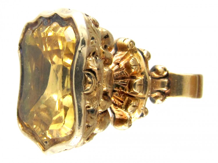 Early Victorian Gold Cased Seal with Citrine Base
