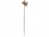A Crab with a Heart Edwardian Rose Diamond & Ruby Stickpin