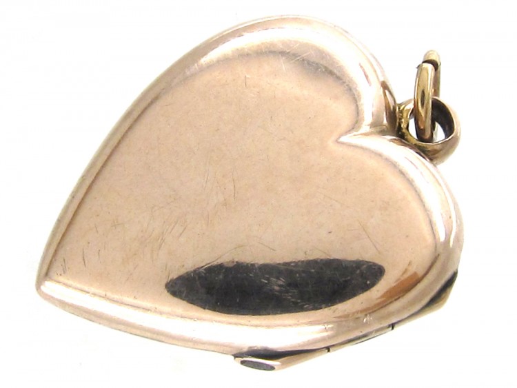9ct Back & Front Heart Locket set with a Sapphire