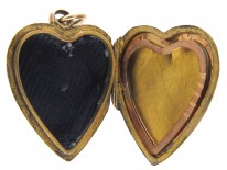 9ct Back & Front Heart Locket set with a Sapphire