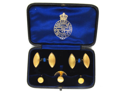 Victorian 18ct Gold Cufflinks & Studs in Original Case