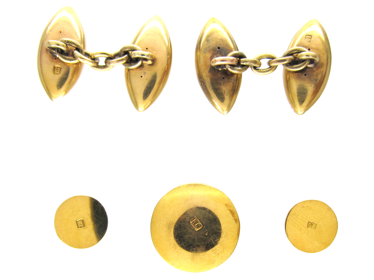 Victorian 18ct Gold Cufflinks & Studs in Original Case (976F) | The ...