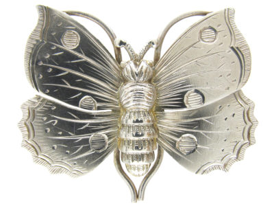 Victorian Silver Butterfly Brooch
