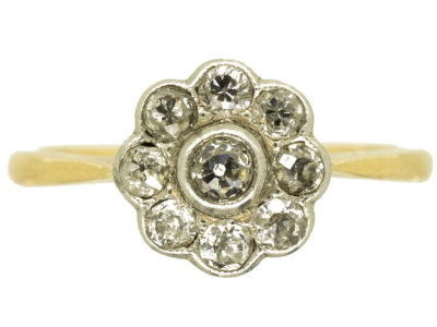 Edwardian Daisy Diamond Cluster Ring