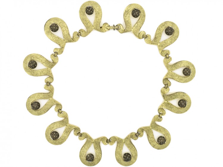 Theodor Farhner Silver Gilt & Marcasite Necklace