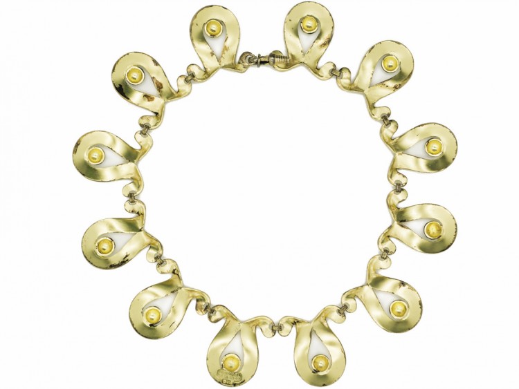 Theodor Farhner Silver Gilt & Marcasite Necklace