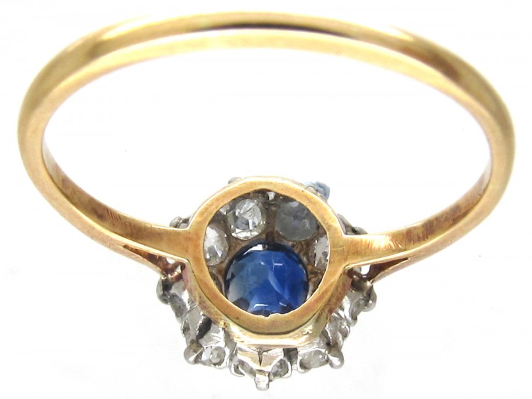 Art Deco Sapphire & Diamond Cluster Ring