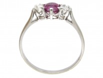 Art Deco Ruby & Diamond Three Stone Ring