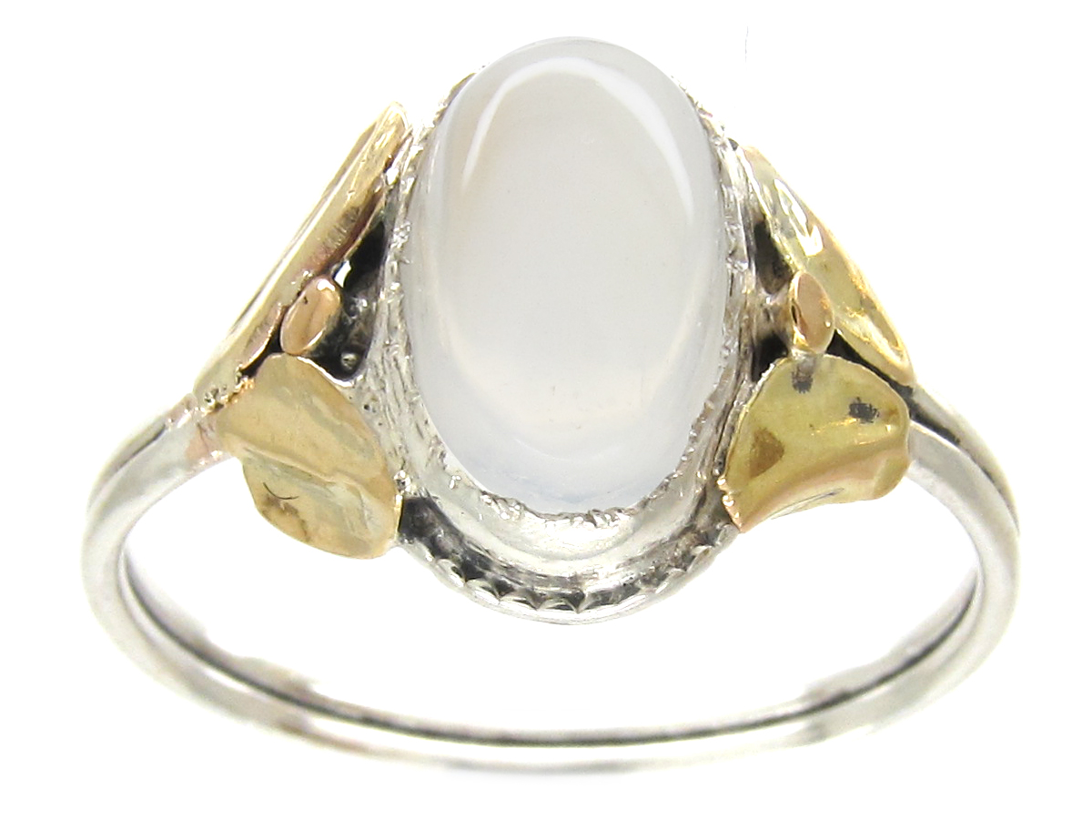 Silver & Gold Arts & Crafts Moonstone Ring (963F) | The Antique ...