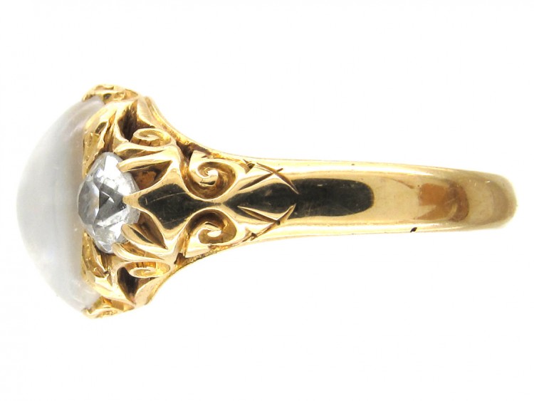 Victorian Moonstone & Diamond Ring (TBC-38) | The Antique Jewellery Company
