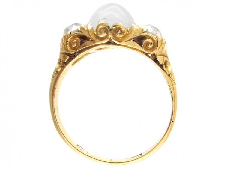 Victorian Moonstone & Diamond Ring (TBC-38) | The Antique Jewellery Company