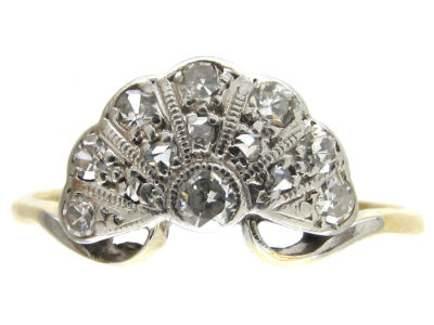 Art Deco Diamond Fan Ring