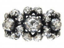 Georgian Diamond Triple Cluster Ring