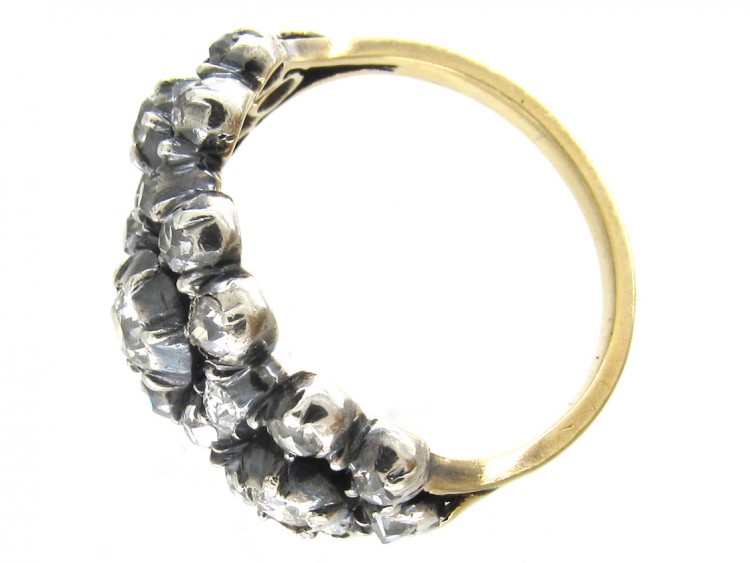 Georgian Diamond Triple Cluster Ring
