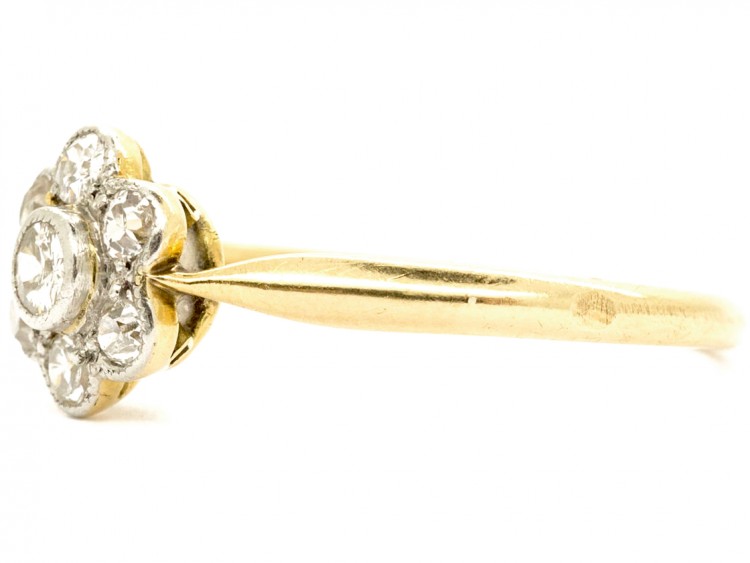 Edwardian 18ct Gold & Diamond Daisy Ring