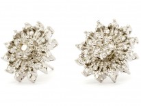 18ct White Gold & Diamond Snowflake Earrings