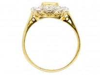 18ct Gold Emerald & Diamond Rectangular Art Deco Ring