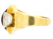 Retro 18ct Gold Citrine & Diamond Cocktail Ring