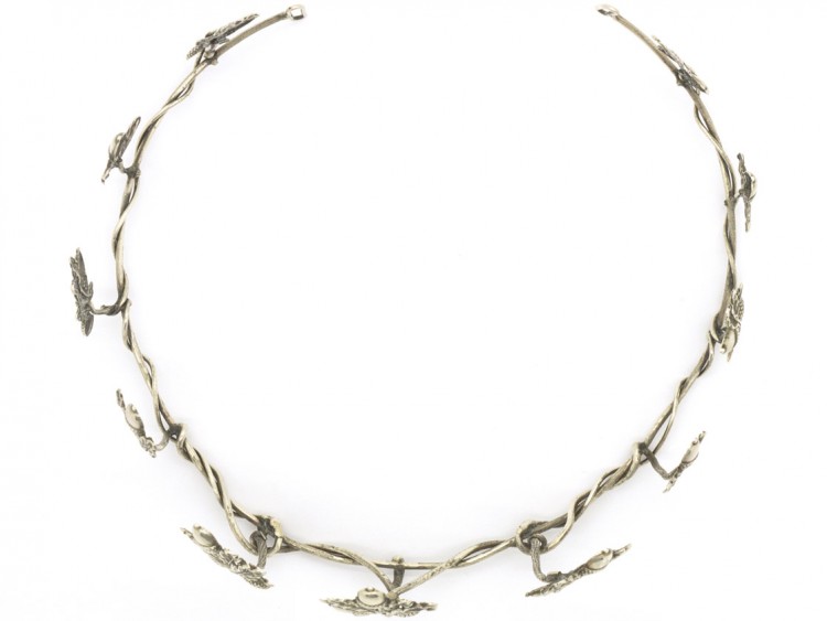 Victorian Silver Acorn & Oak Leaf Tiara