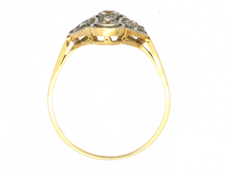 Wavy & Geometric  Art Deco Diamond Ring
