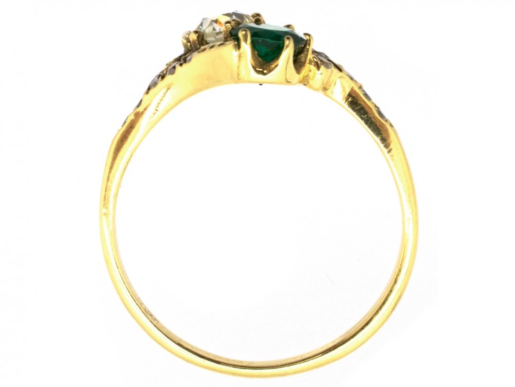 Edwardian 18ct Gold  Emerald & Diamond Ring