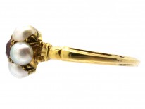 Edwardian 18ct Gold Ring & Natural Pearl Cluster Ring