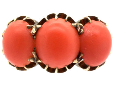 Victorian 18ct Gold & Coral Ring