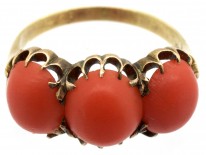 Victorian 18ct Gold & Coral Ring
