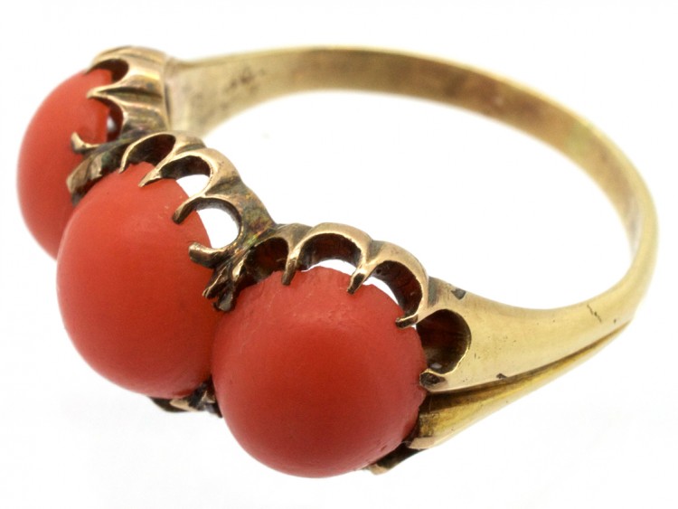 Victorian 18ct Gold & Coral Ring