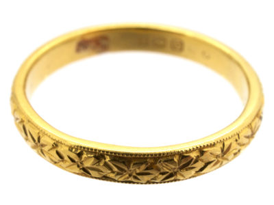 22ct Engraved Wedding Ring
